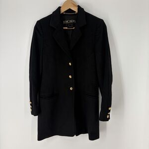 Vintage Escada Blazer Size 34 Womens Black 100% Cashmere Jacket Quiet Luxury